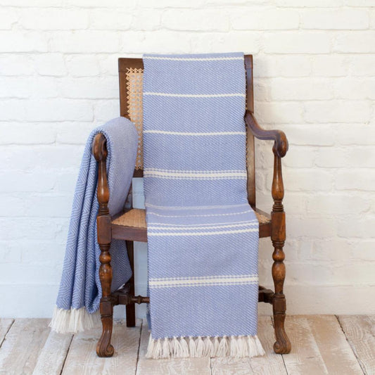 Oxford Stripe Cobalt Blanket