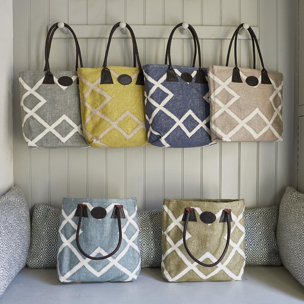 Weaver Green Juno Bags hanging in a porch