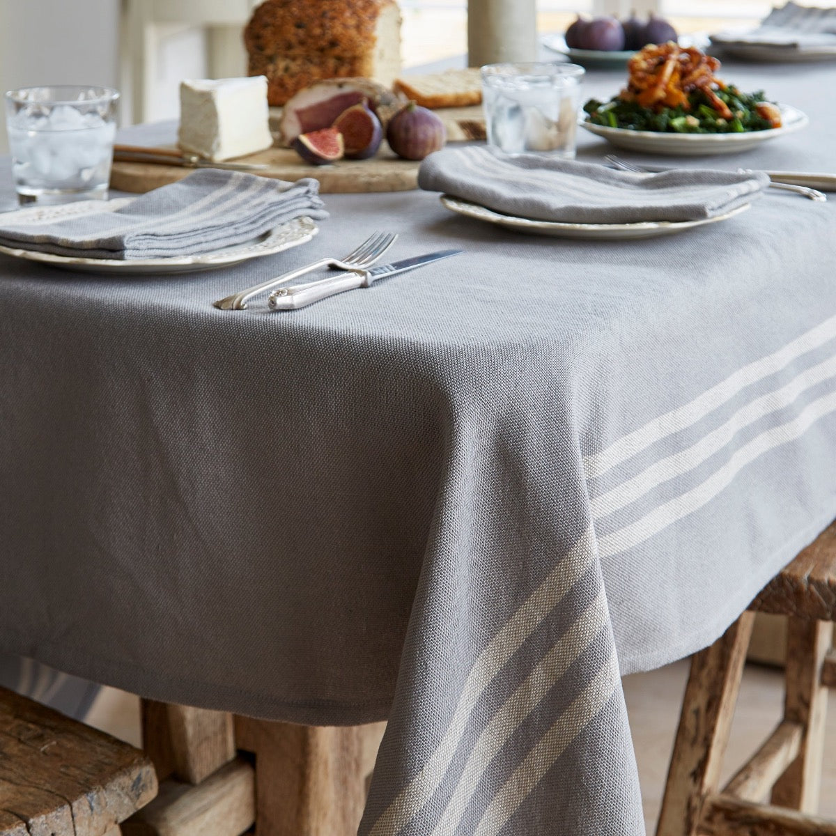 Maxime Grey & Linen Tablecloth