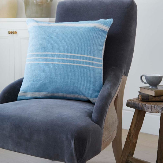 Oxford Stripe Azure Cushion Cover