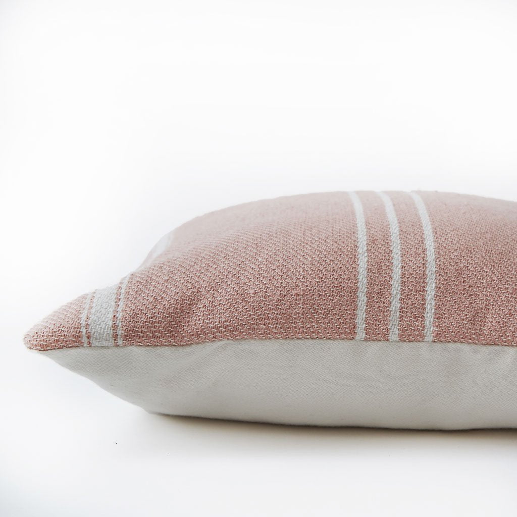 Oxford Stripe Coral Cushion Cover