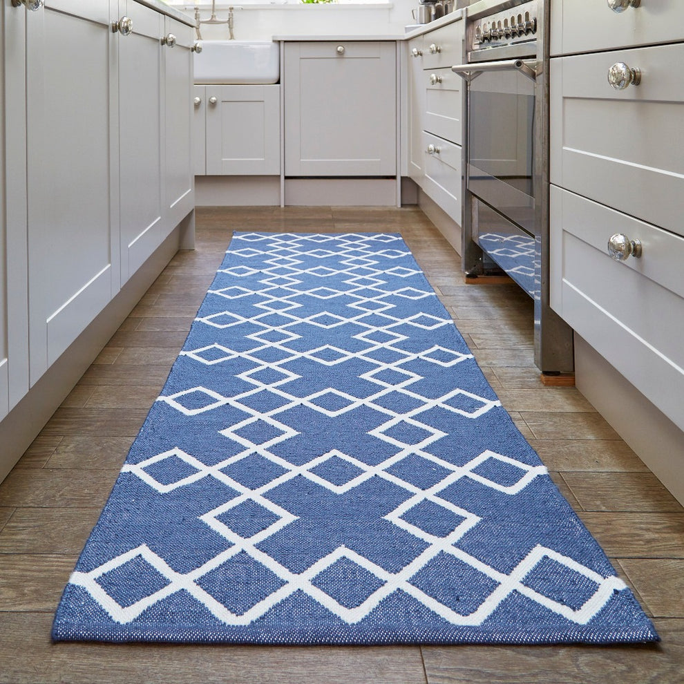 Navy Blue Juno Runner Rug Weaver Green Australia