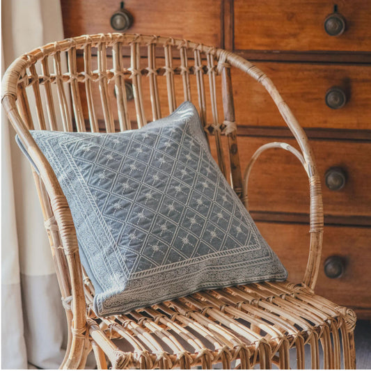 Lucknow Star Pottery Blue Cushion