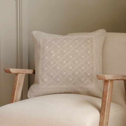 Lucknow Star Natural Flax Cushion