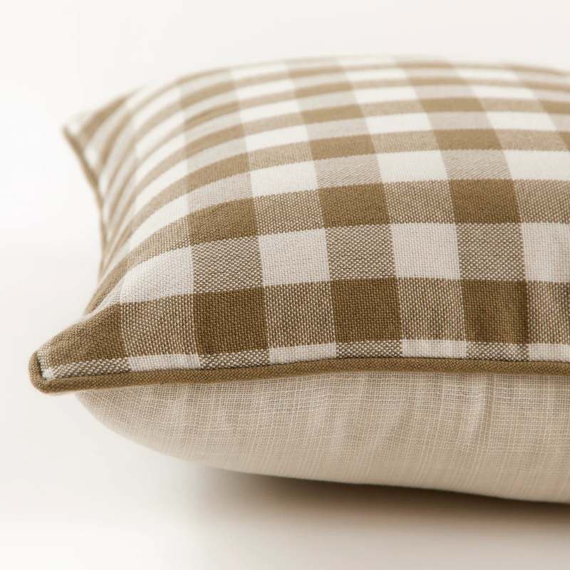 Cawsand Checked Manzanilla Cushion