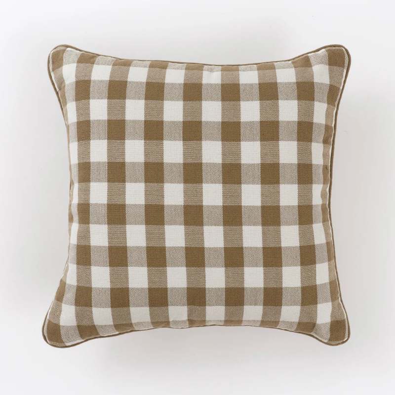 Cawsand Checked Manzanilla Cushion