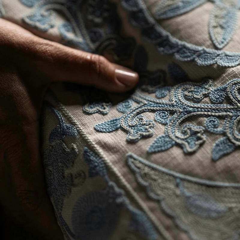 Suzani Pomegranate Blue Cushion
