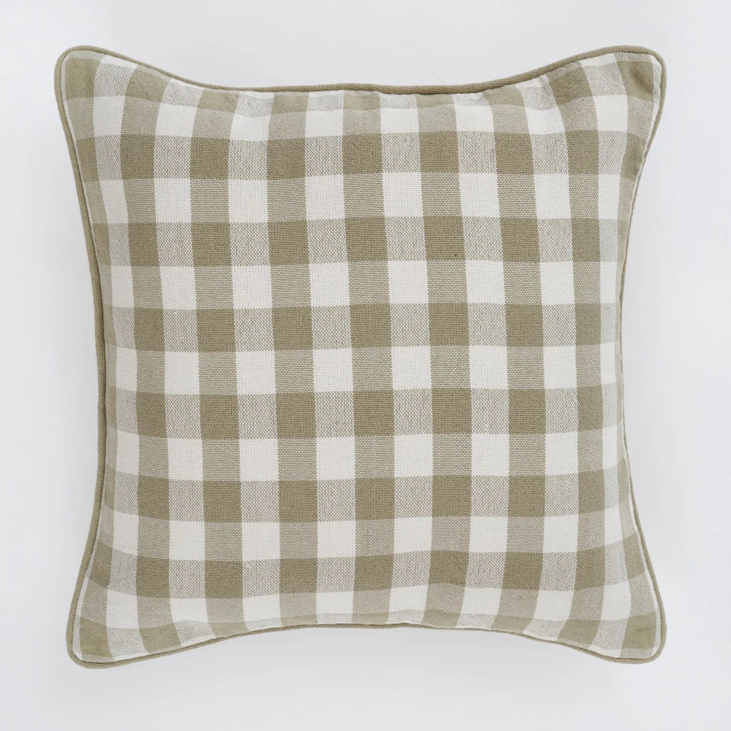 Cawsand Eucalyptus Checked Cushion
