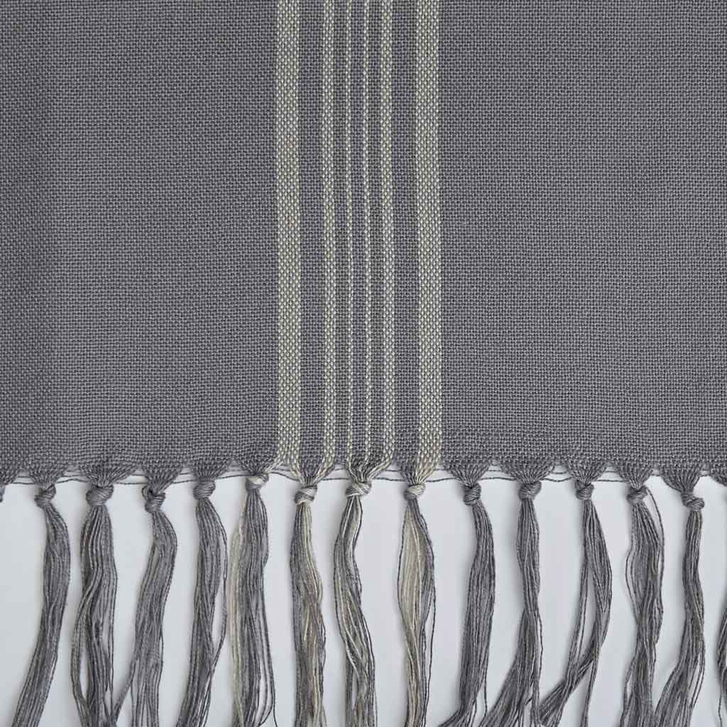 Antibes Grey & Linen Stripe Throw