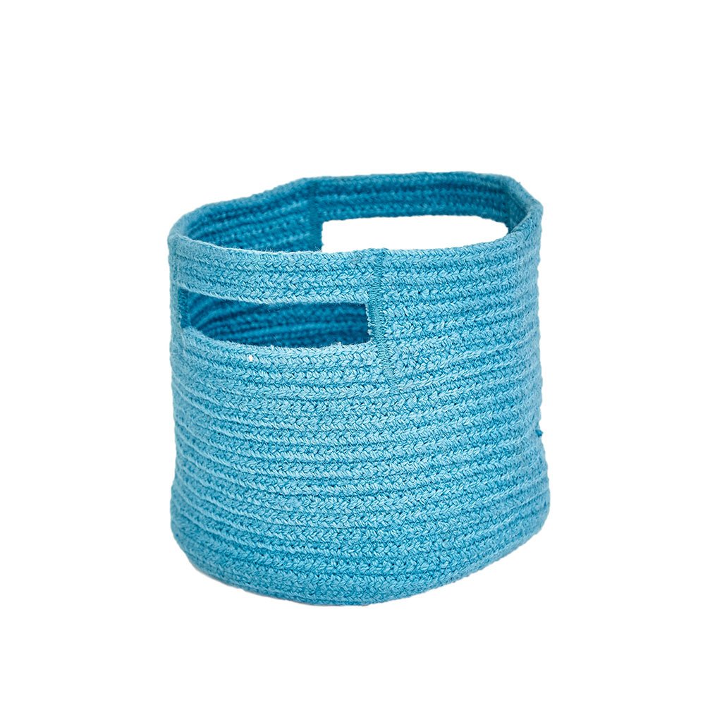 Small Teal Braided Basket