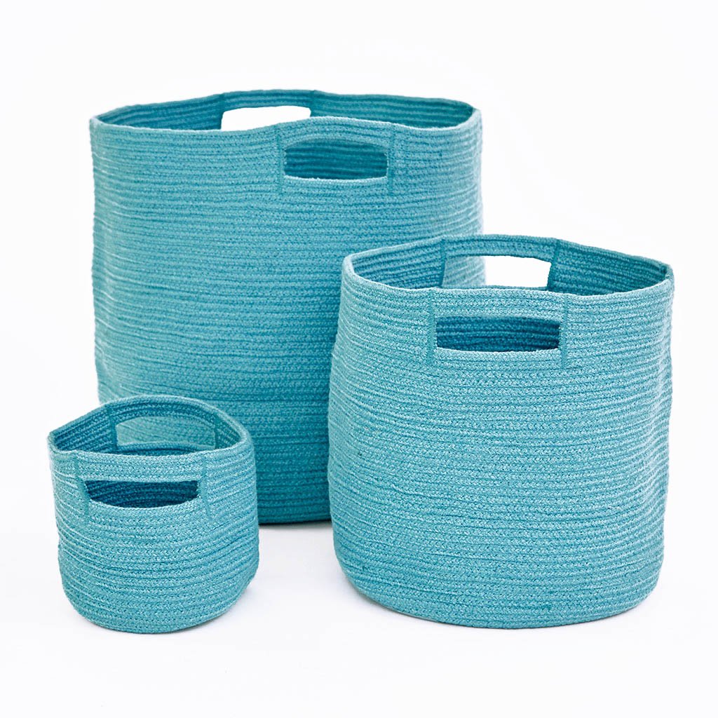 Teal Braided Basket Collection