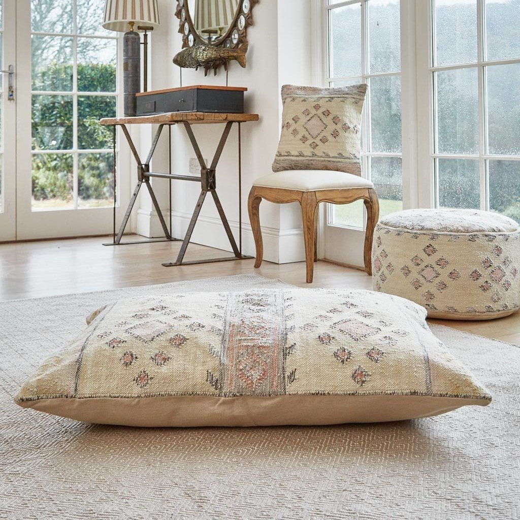 Andalucia Cadiz Cushion floor cushion with footstool and cushion