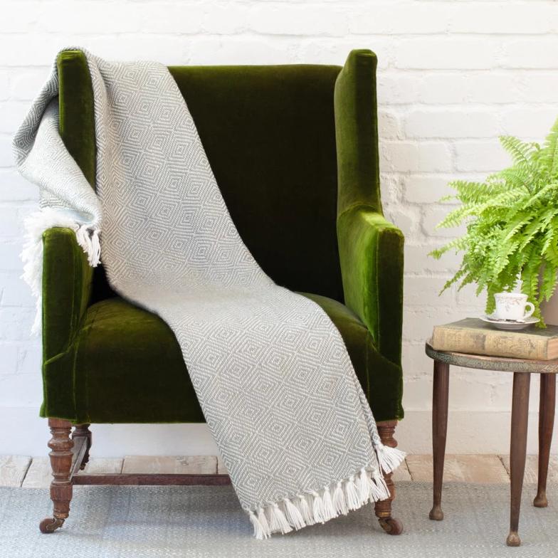 Diamond Dove Grey Blanket