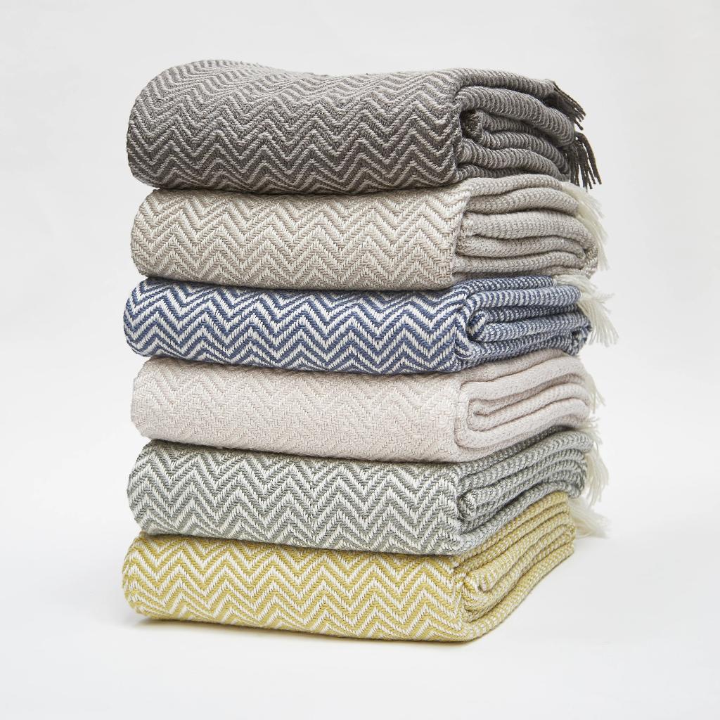 Dove Grey Herringbone Blanket Weaver Green Australia