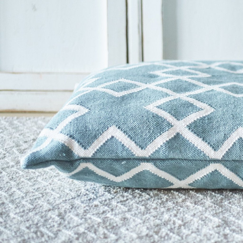 Juno Teal Floor Cushion - close up