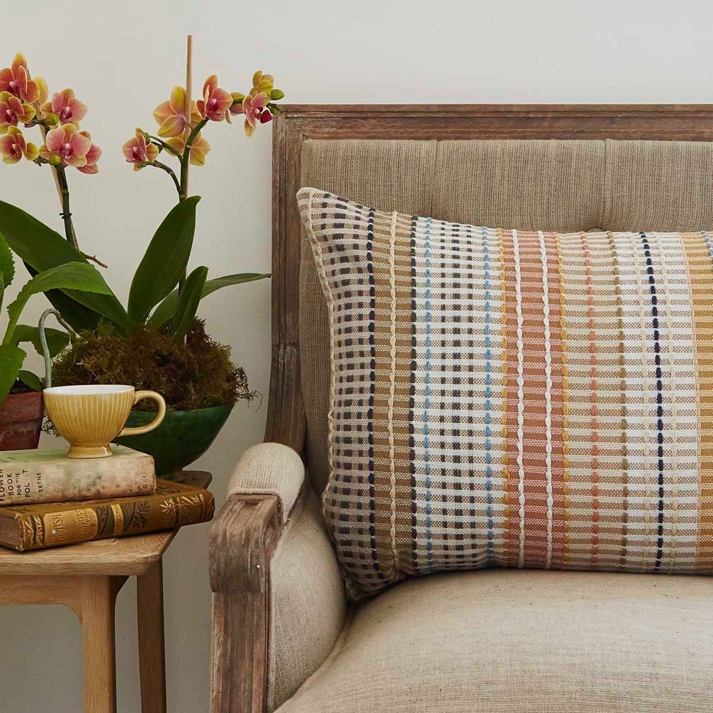 Madras Gold Check Cushion