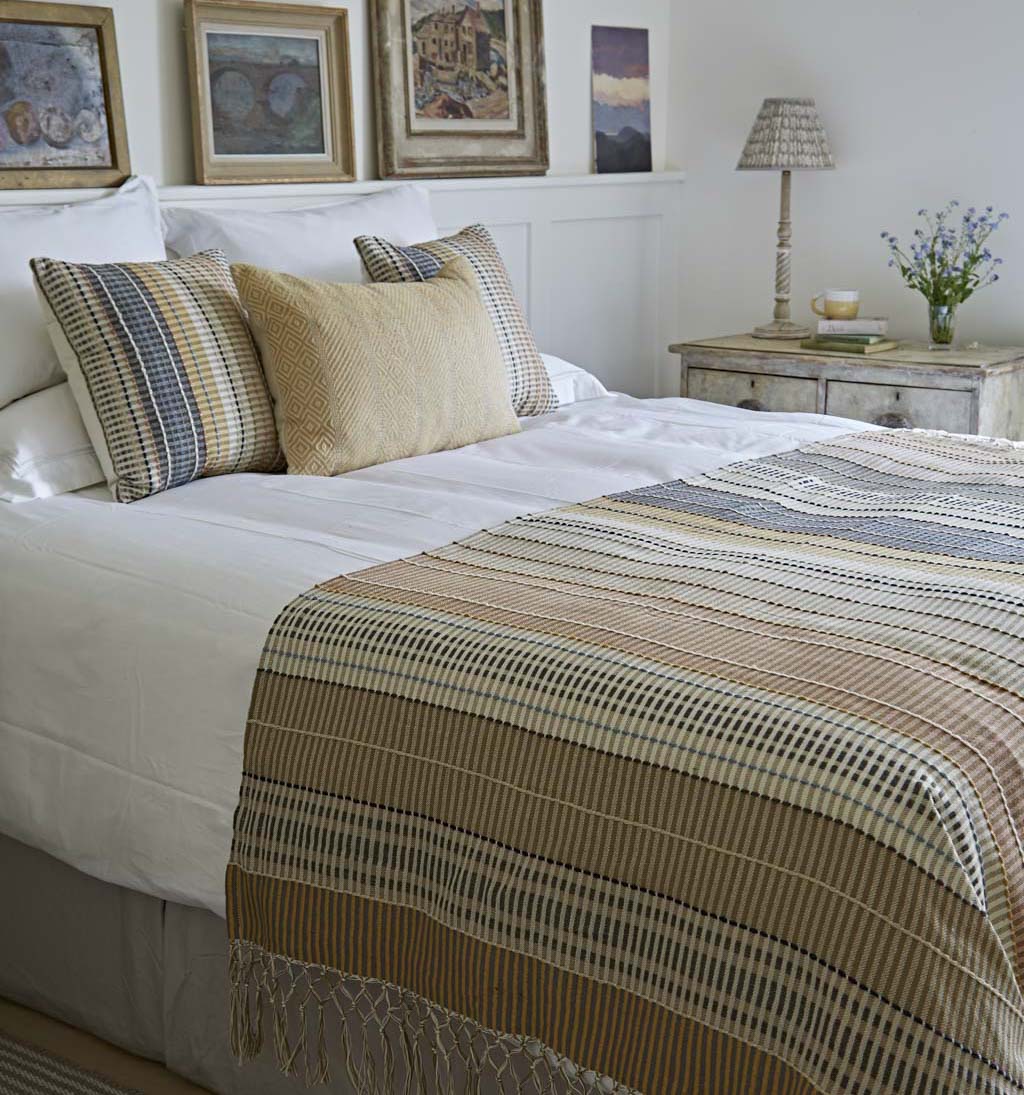 Madras Gold Check Throw