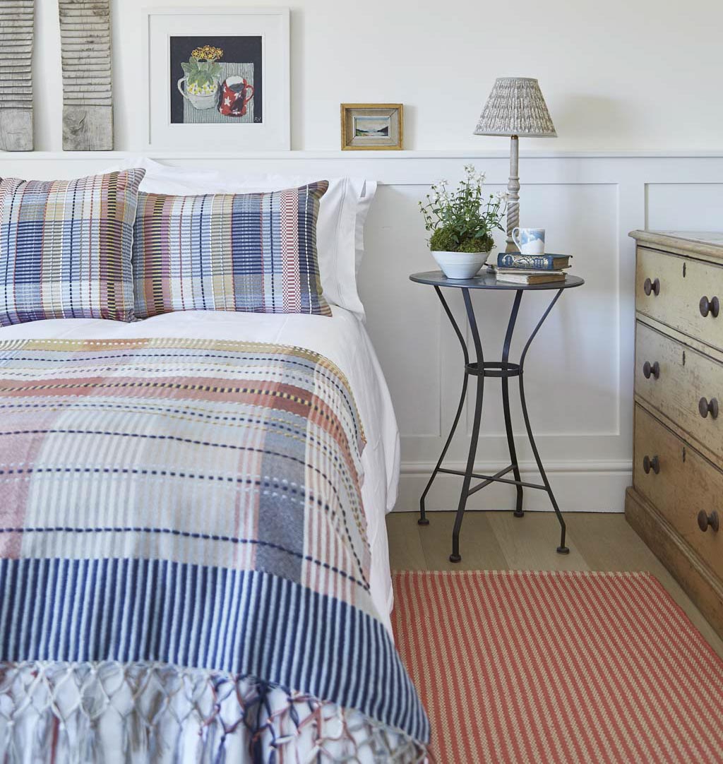Madras Pink Check Throw