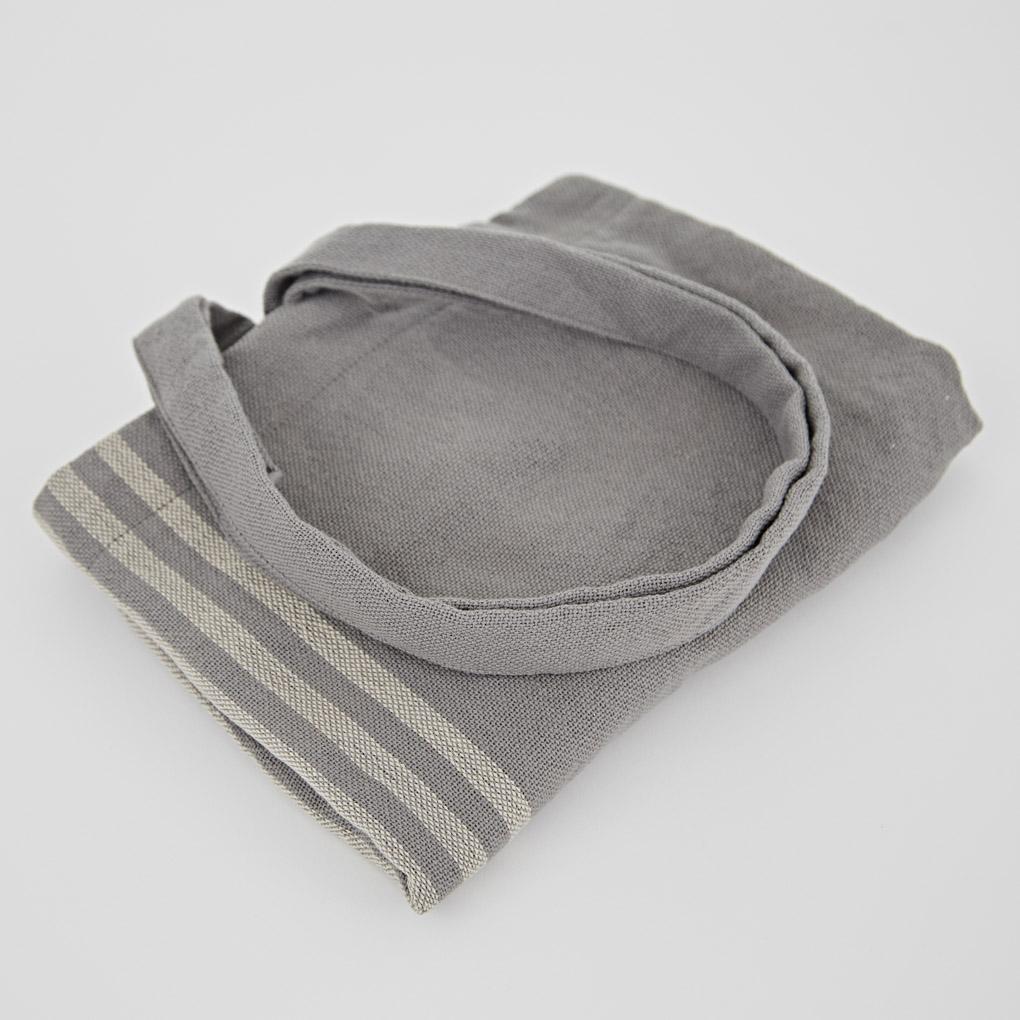 Maxime Grey Linen Beach Bag folded