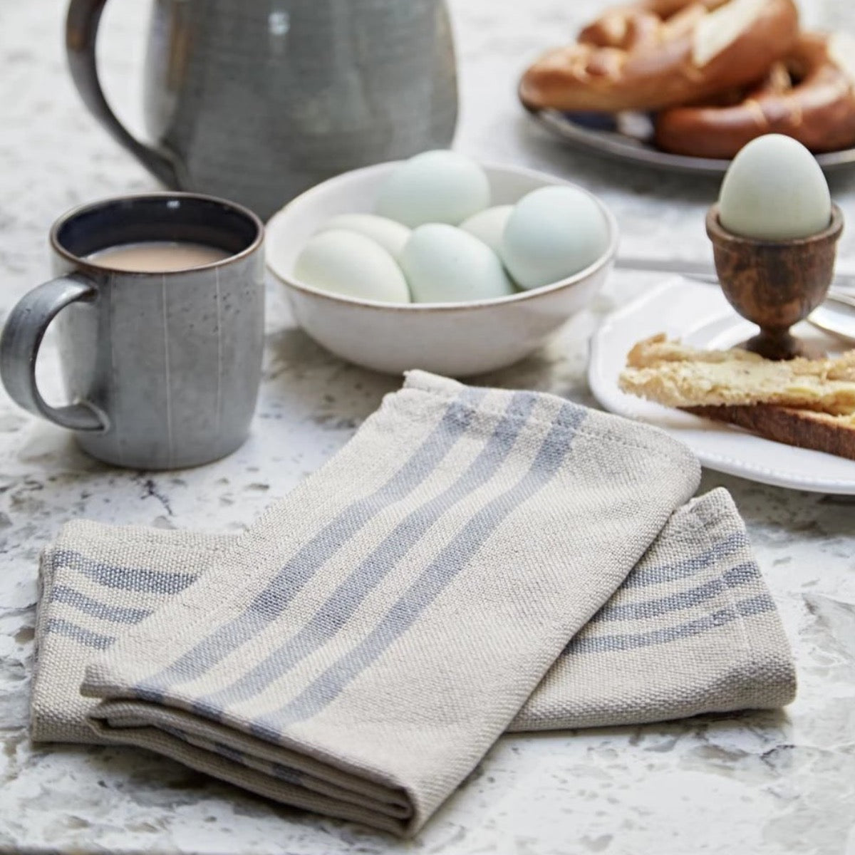 Maxime Linen & Blue Napkins (4 Pack)