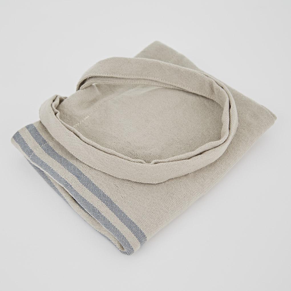 Maxime Blue Stripe Beach Bag folded