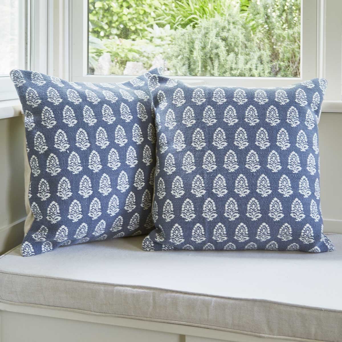 Jaipur Acorn Navy Cushion and Marigold Navy Cushion