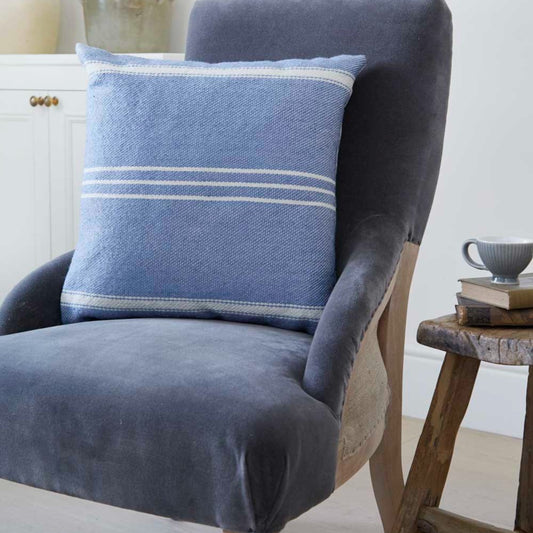 Oxford Stripe Cobalt Cushion Cover
