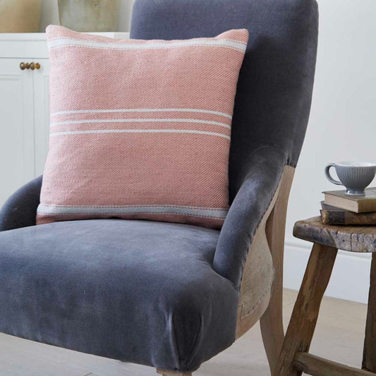 Oxford Stripe Coral Cushion Cover