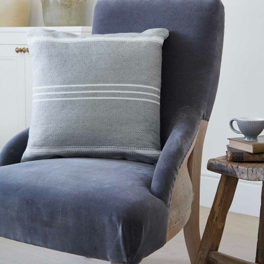 Oxford Stripe Dove Grey Cushion