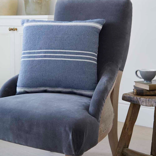 Oxford Stripe Navy Cushion Cover