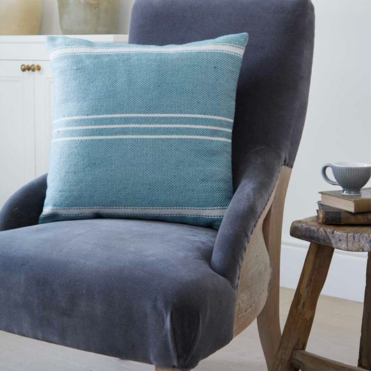 Oxford Stripe Teal Cushion Cover