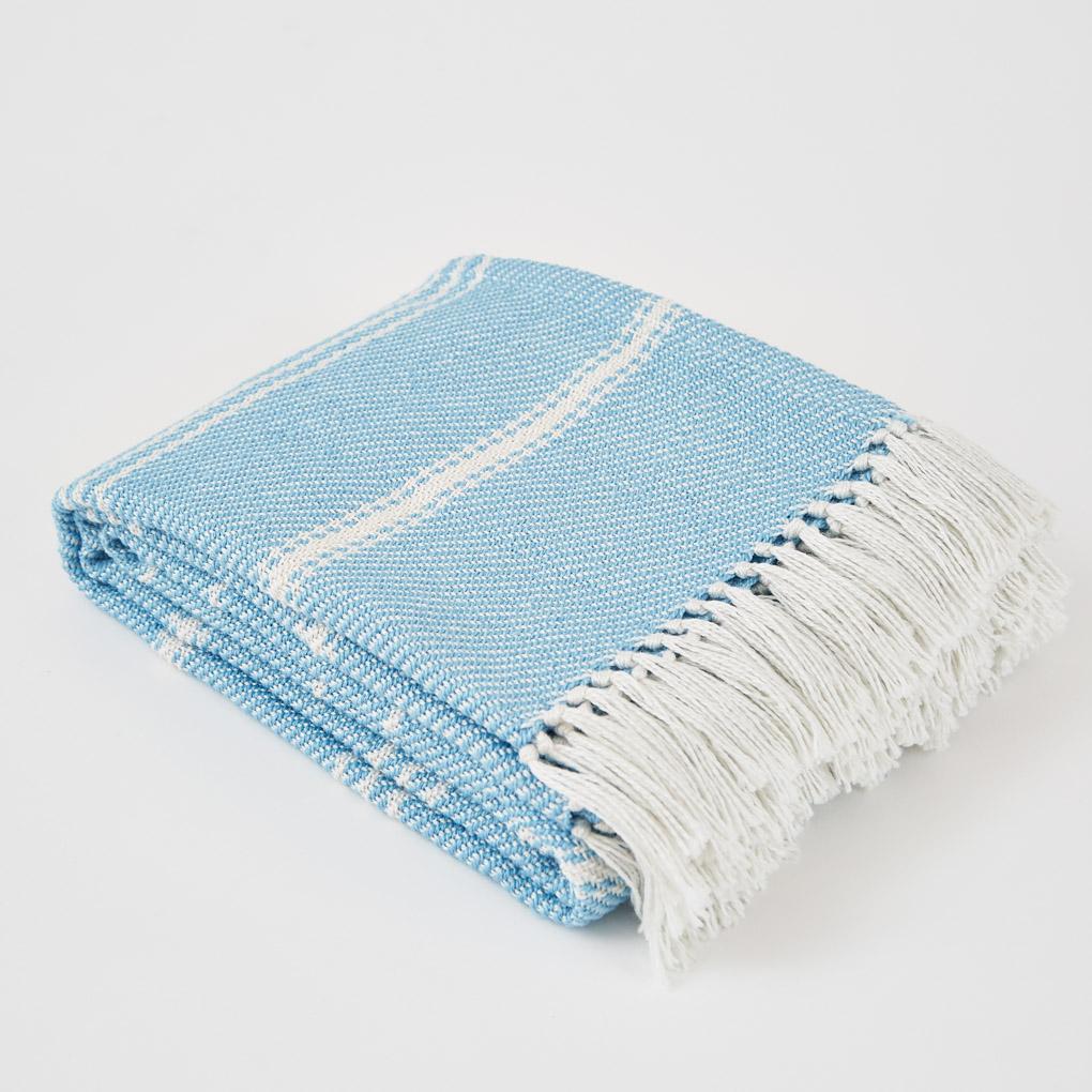 Oxford Stripe Azure Blanket