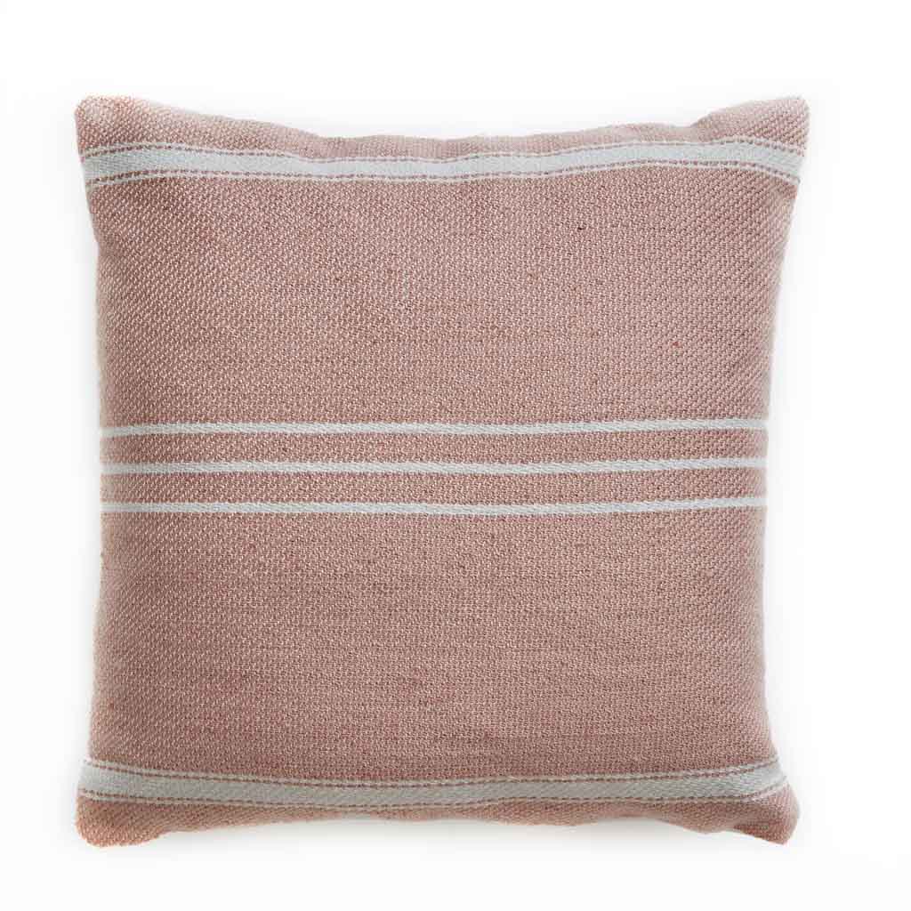 Oxford Stripe Coral Cushion