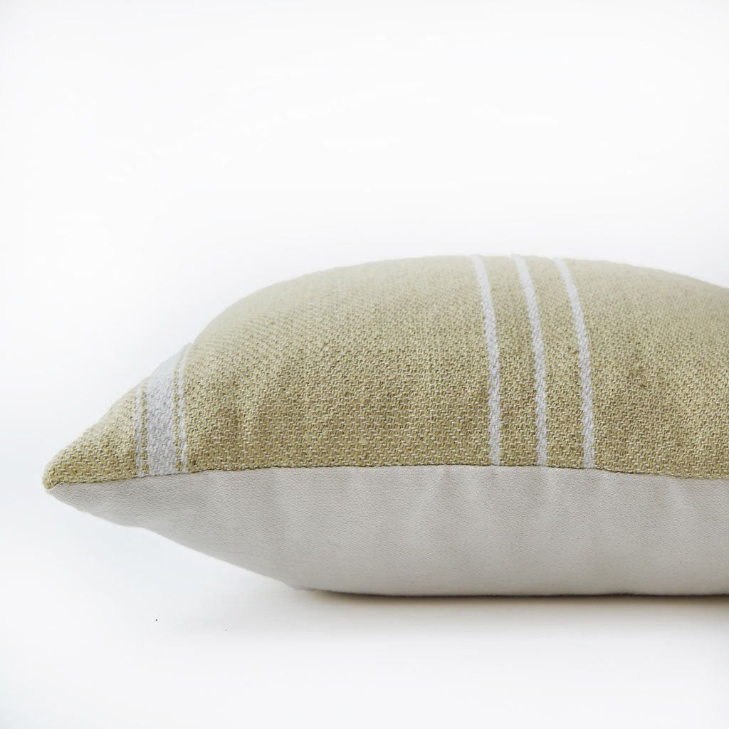 Oxford Stripe Gooseberry Cushion