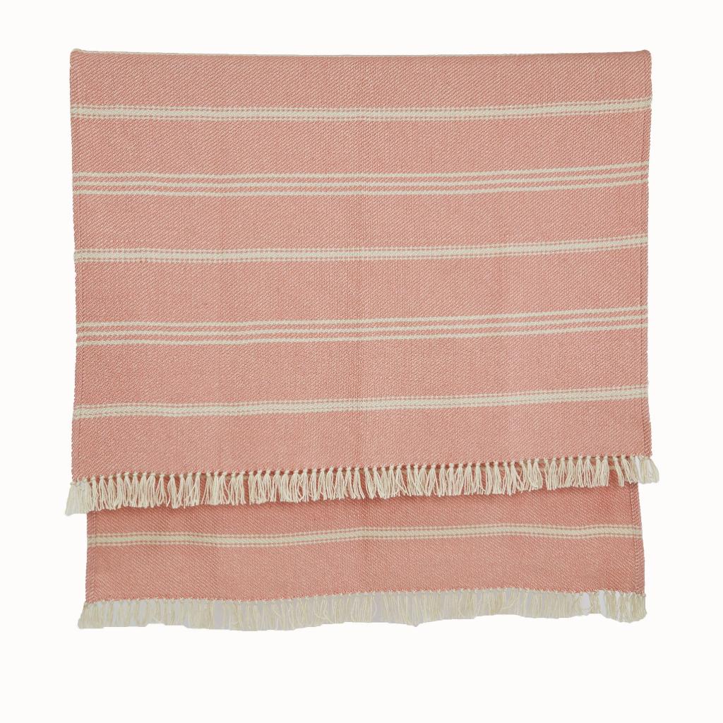 Oxford Stripe Coral Blanket