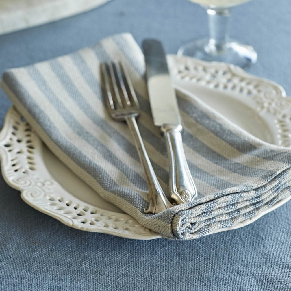 Toulouse Blue Stripe Napkins (4 Pack)