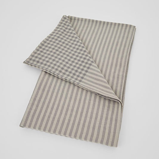 Toulouse Grey Stripe Tablecloth