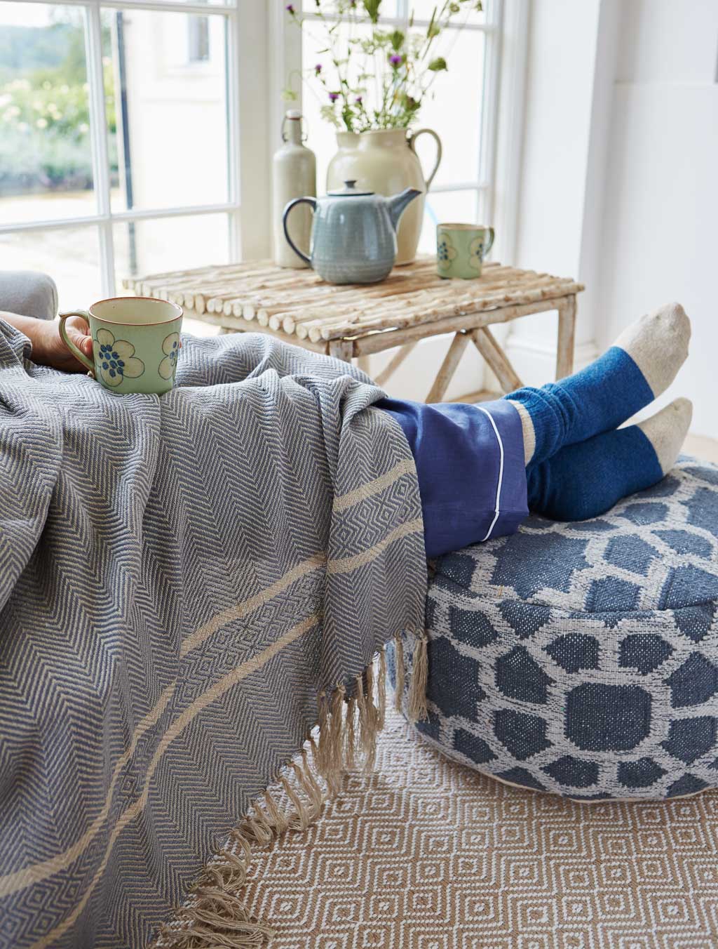 Cassis Blue Throw