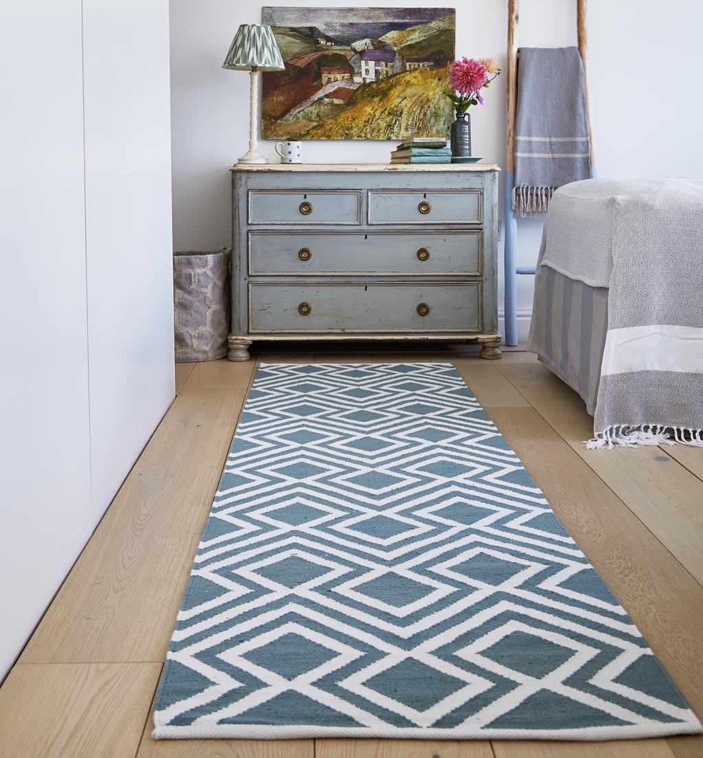 Teal Iris Runner Rug