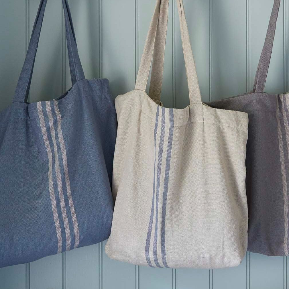 Maxime Blue & Linen Beach Bag