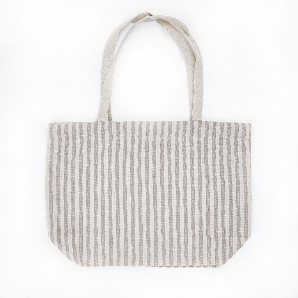 Toulouse Grey Stripe Beach Bag