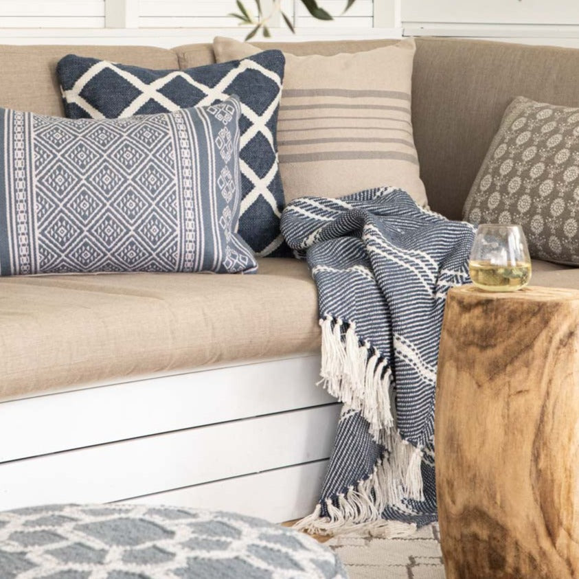 Oxford Stripe Navy Blanket
