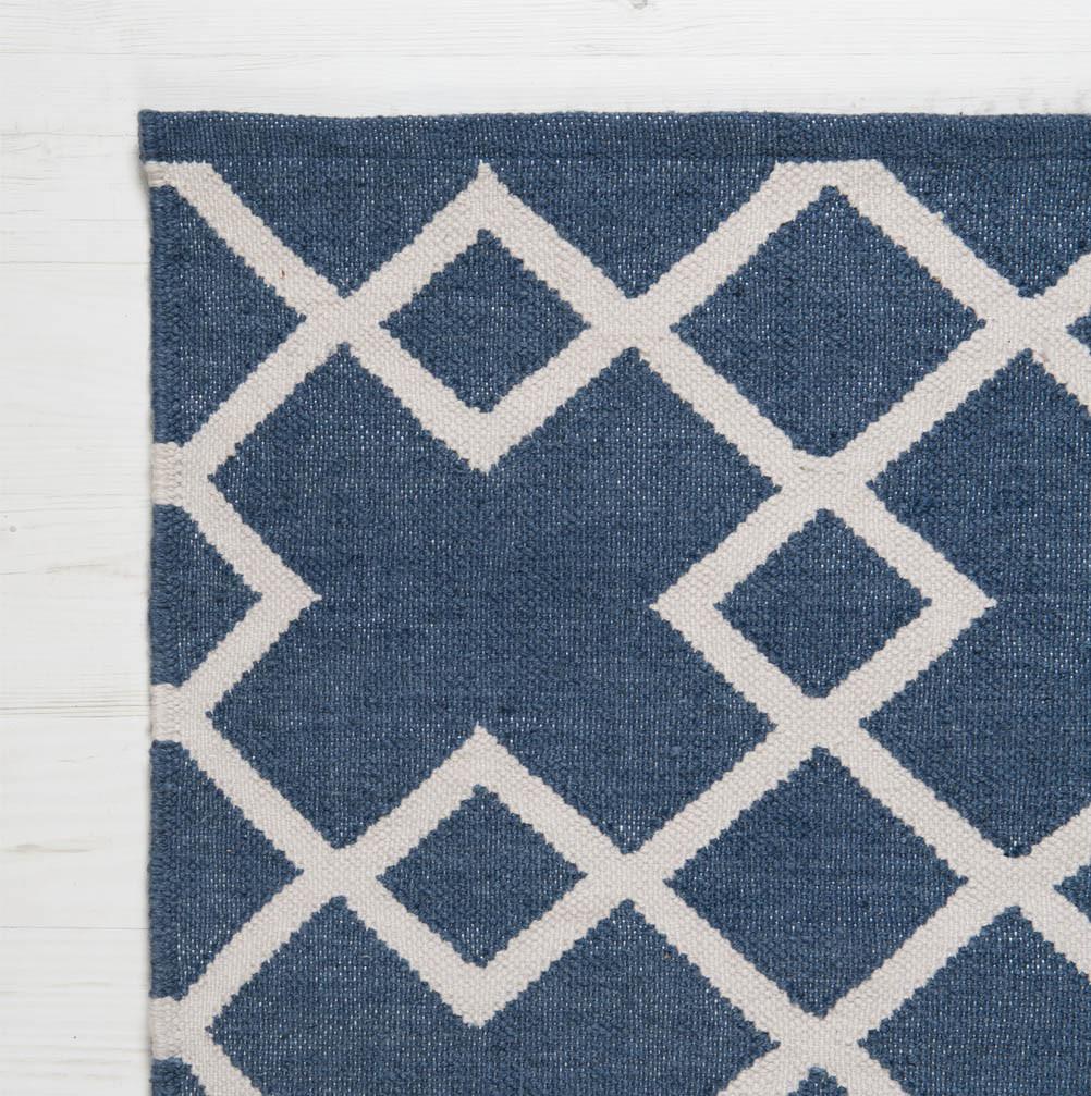 juno navy blue colour rug corner