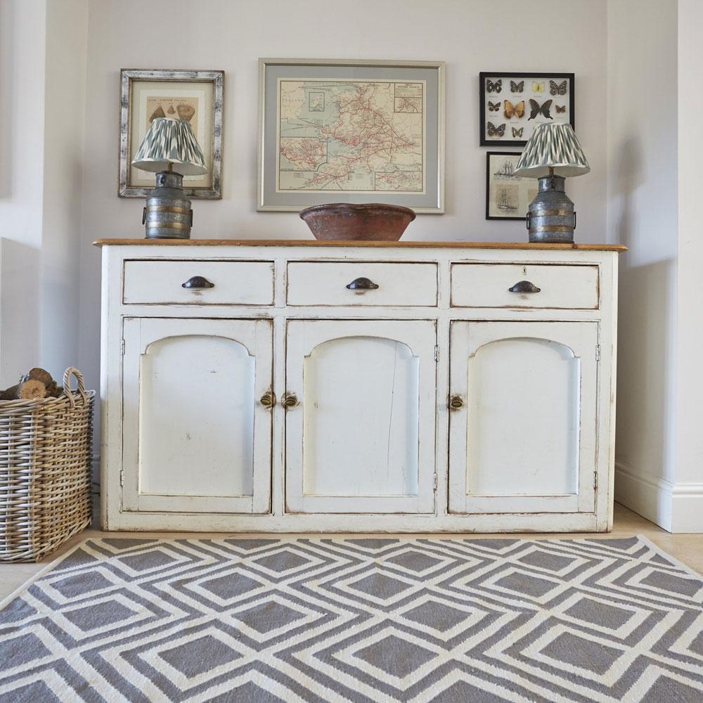 Iris Monsoon Rug with sideboard